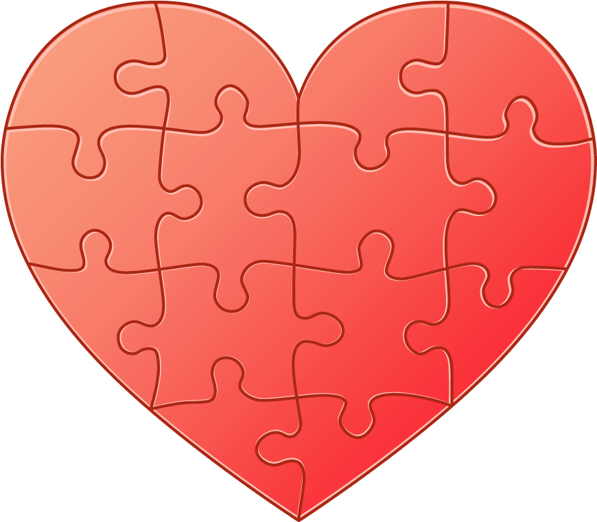 Download Puzzle Heart Png Clipart - Heart Puzzle Transparent Background ...