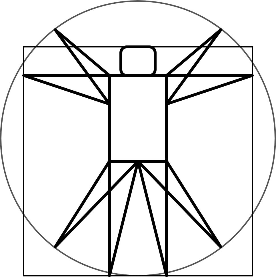 Vitruvian Man Icon - Circle Clipart (966x969), Png Download