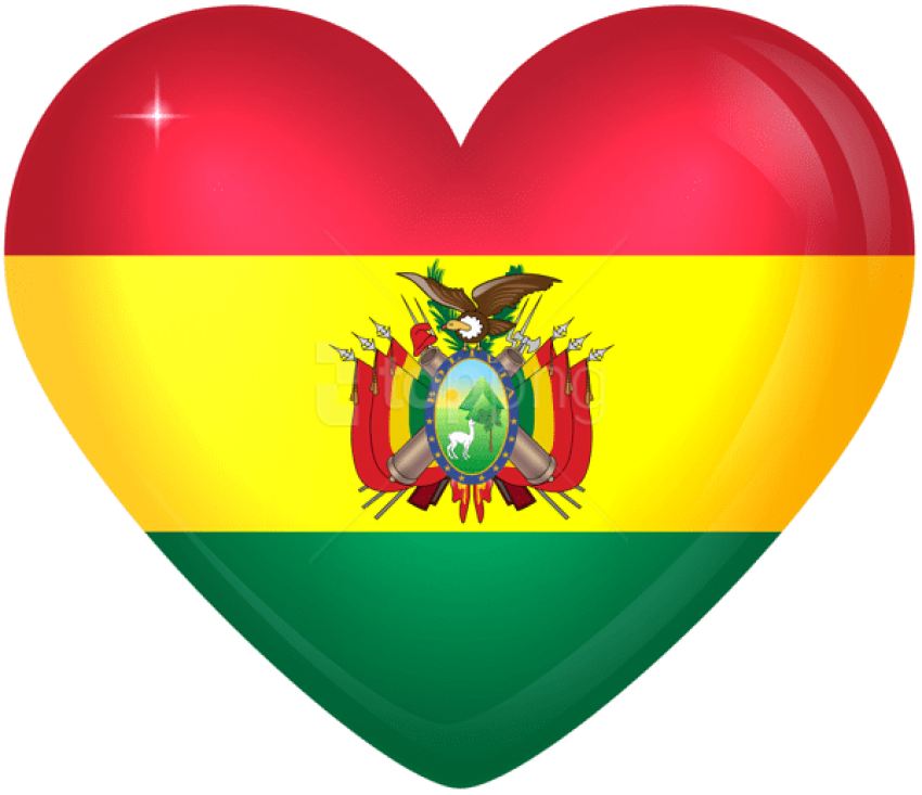 Download Free Png Download Bolivia Large Heart Flag Clipart - Coat Of ...