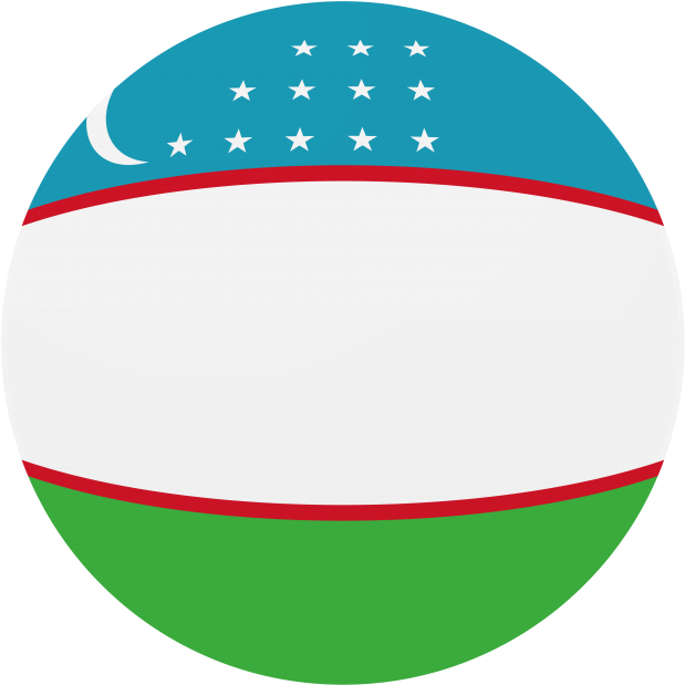 Uzbekistan Round Flag - Circle Clipart (866x650), Png Download