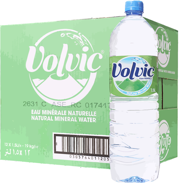 Volvic Water 12pk/1l - Volvic Water Bottle Clipart - Large Size Png ...