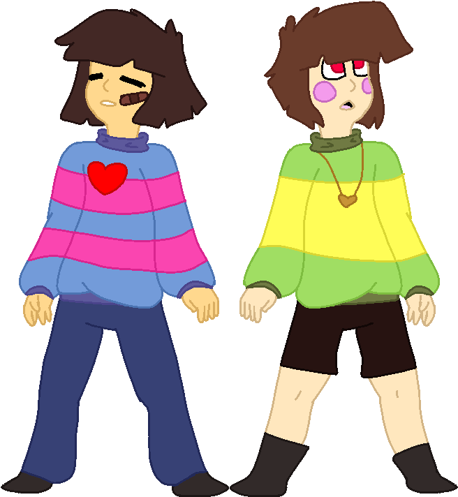 How I Draw - Draw Frisk And Chara Clipart - Large Size Png Image - PikPng