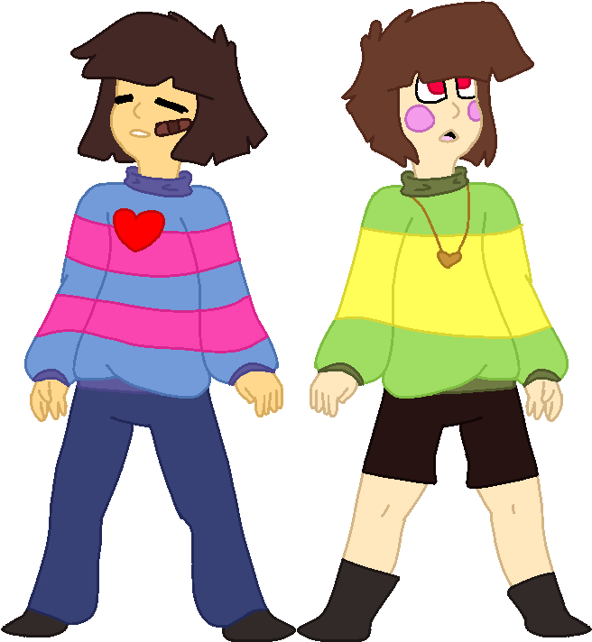 How I Draw - Draw Frisk And Chara Clipart - Large Size Png Image - Pikpng