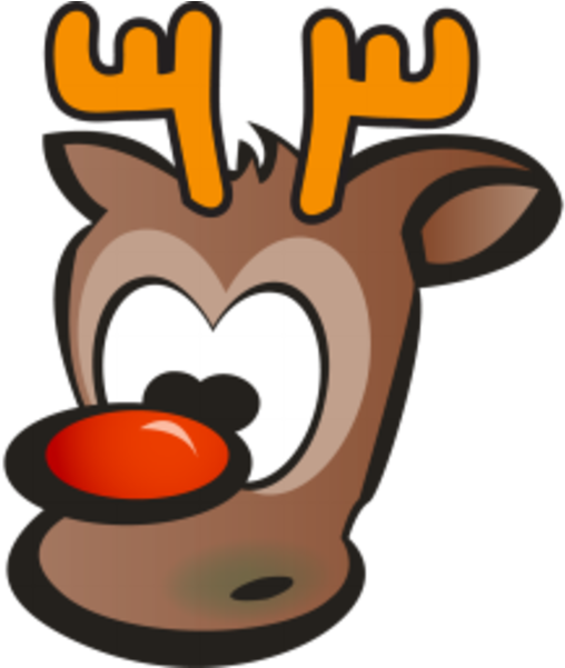 Download Rudolph Vector Face - Cartoon Reindeer Clipart - Large ...