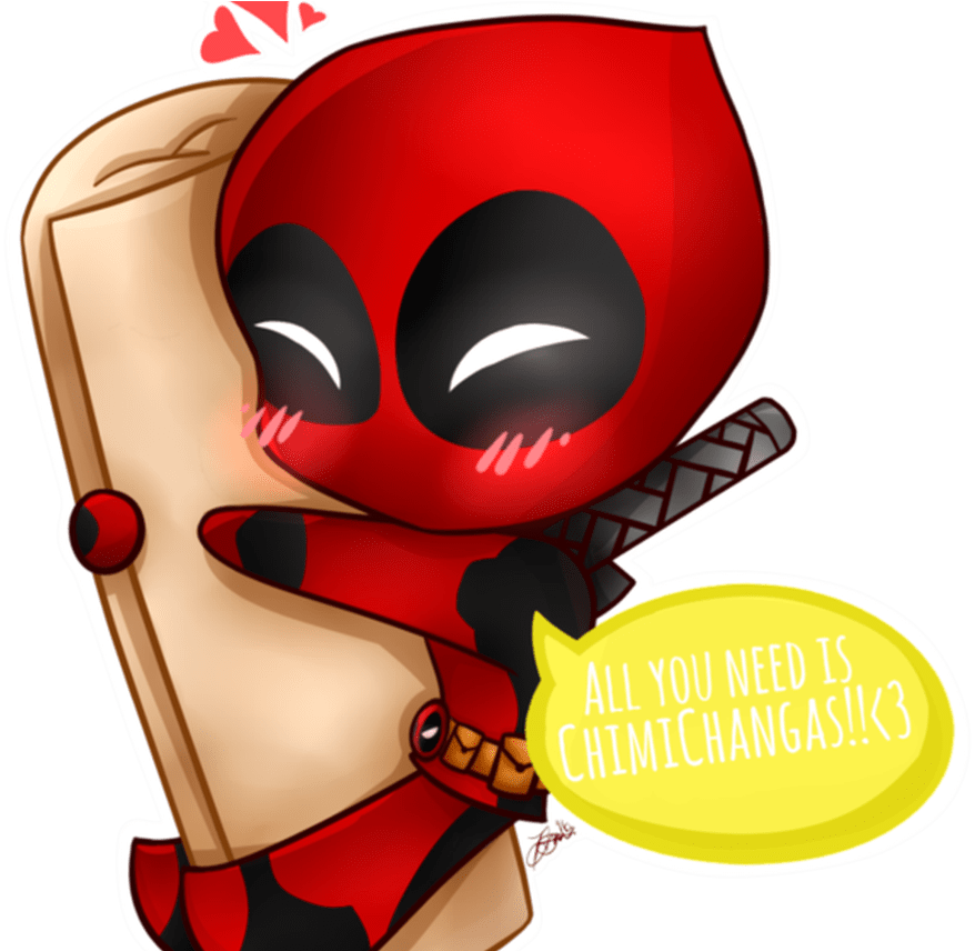 Collection Of Free Deadpool Drawing Valentine S Day Chibi Deadpool Chimichanga Clipart Large Size Png Image Pikpng