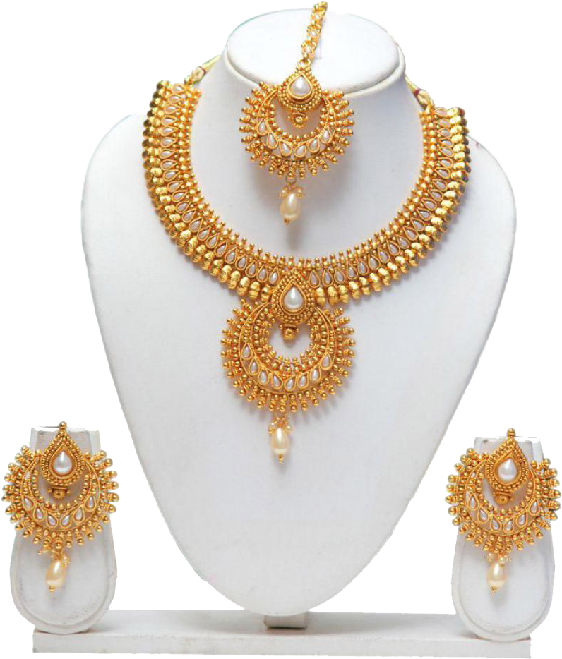 Latest Necklace Set Gold Clipart - Large Size Png Image - PikPng