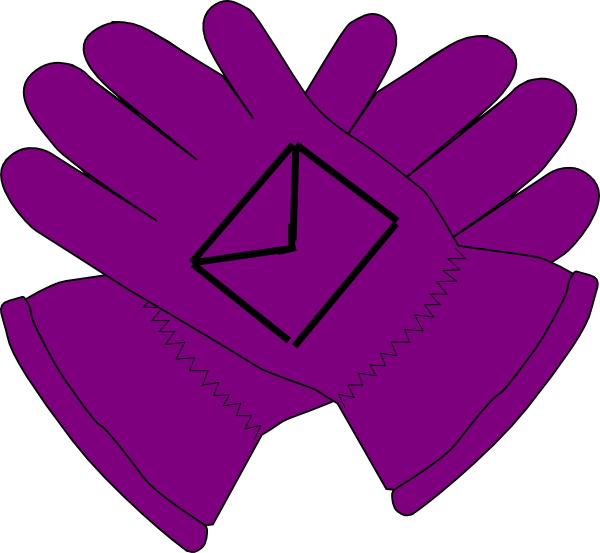 Svg Transparent Library Purple Envelope Clip Art At - Purple Gloves Cartoon - Png Download (600x553), Png Download