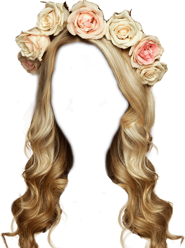 Download #wig #blond #long #hair #flower #dressup #costume - 玫瑰 花環