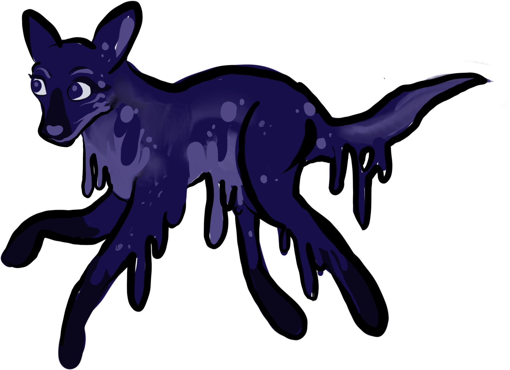 Galaxy Melted Maned Wolf - Cartoon Clipart - Large Size Png Image - PikPng