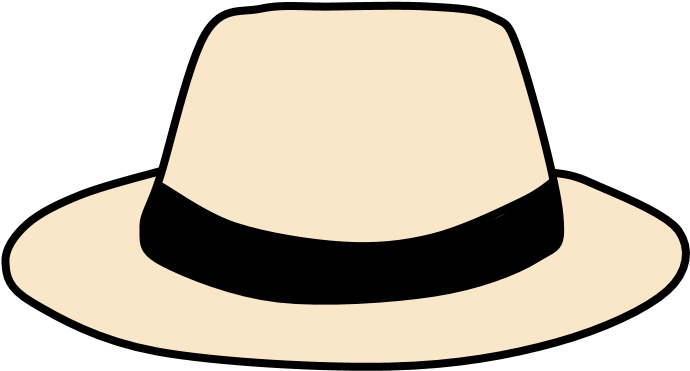 Hat, Fedora, Cream, Black Band - Fedora Clipart - Large Size Png Image 