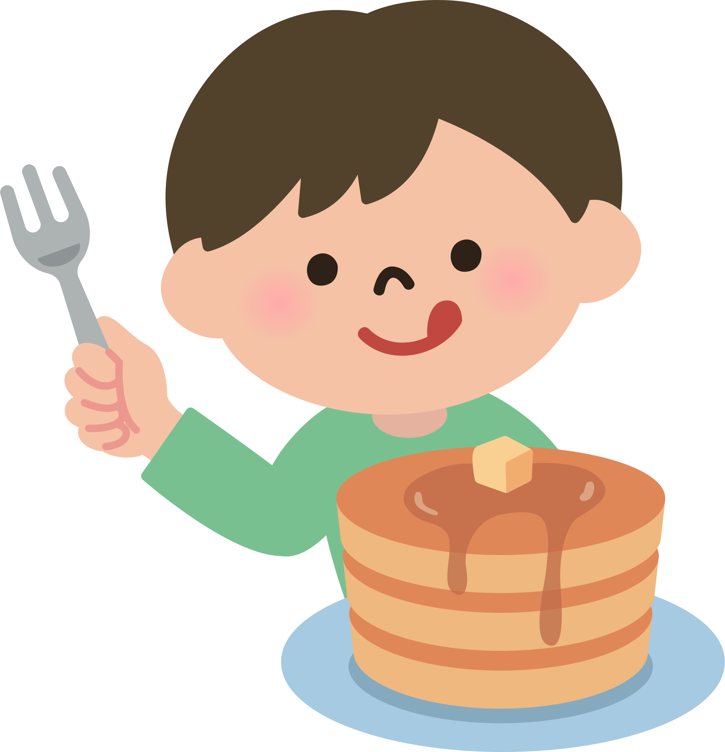 Big Image - Eating Pancakes Clipart - Png Download (2312x2400), Png Download