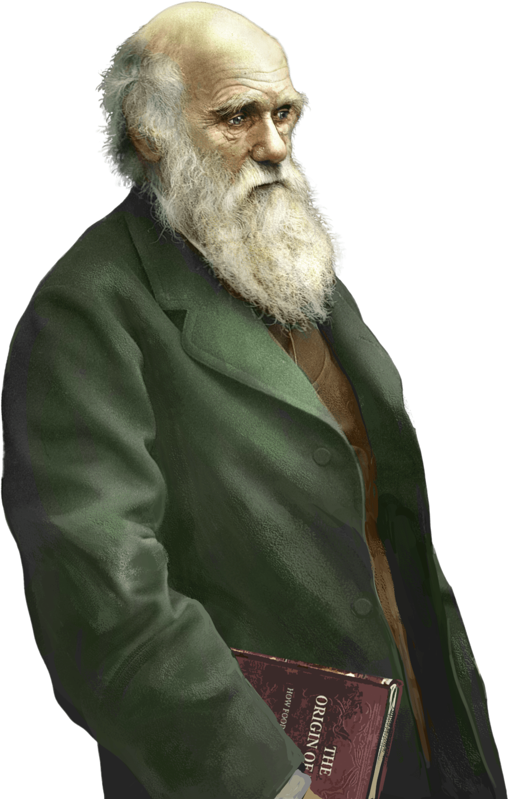 Download Charles Darwin Holding The Origin Of Species - Charles Darwin