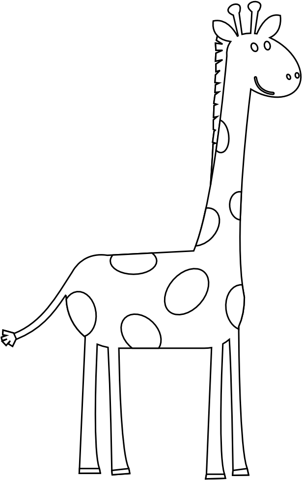 Colorful Animal Giraffe Black White Line Art 999px - Clip Art - Png ...