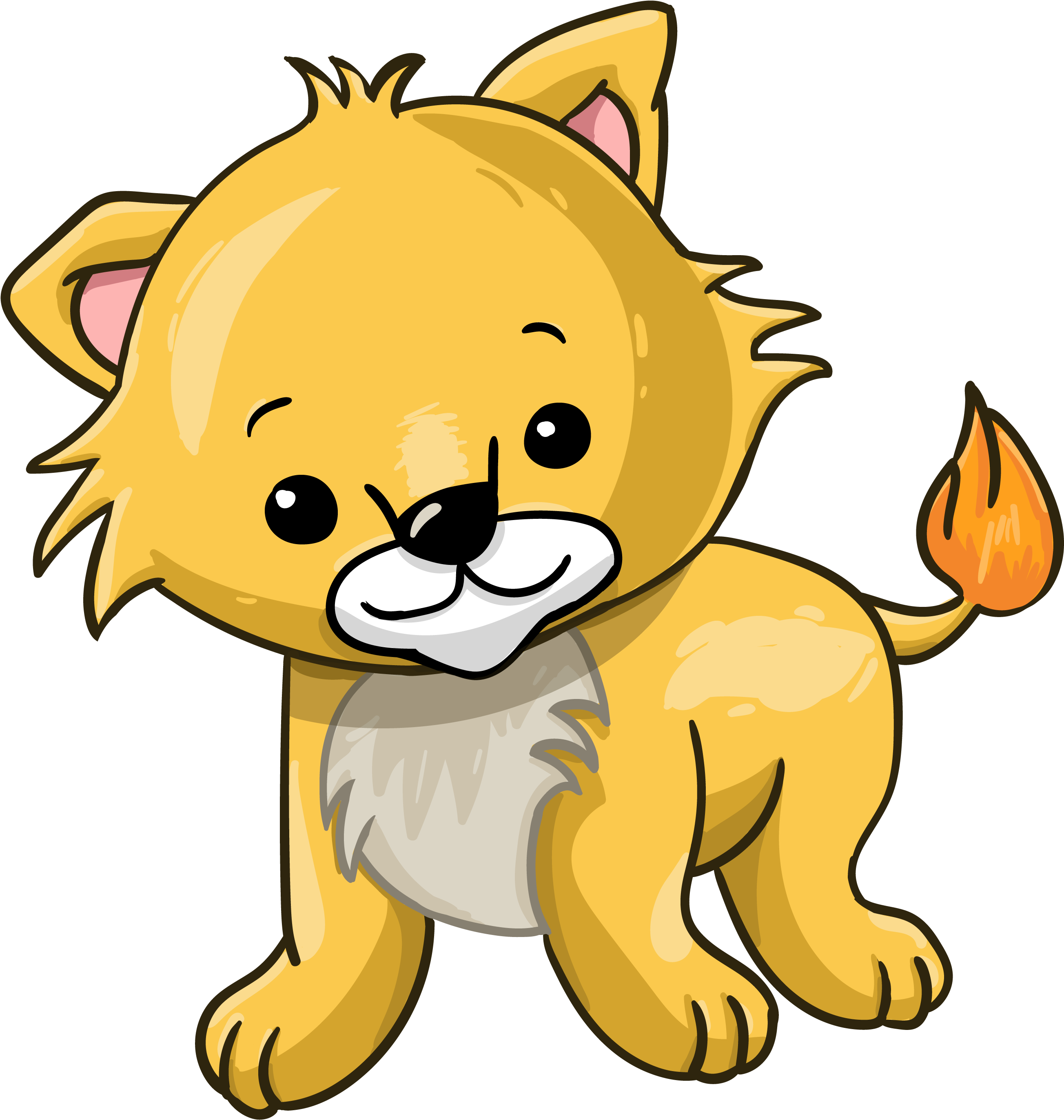 Cartoon Lion Cub Free - Lion Cub Cartoon Clipart (2777x3056), Png Download