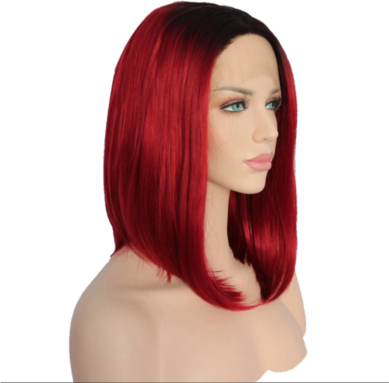Buy Ombre Red Lace Front Wig - Wig Clipart - Large Size Png Image - PikPng