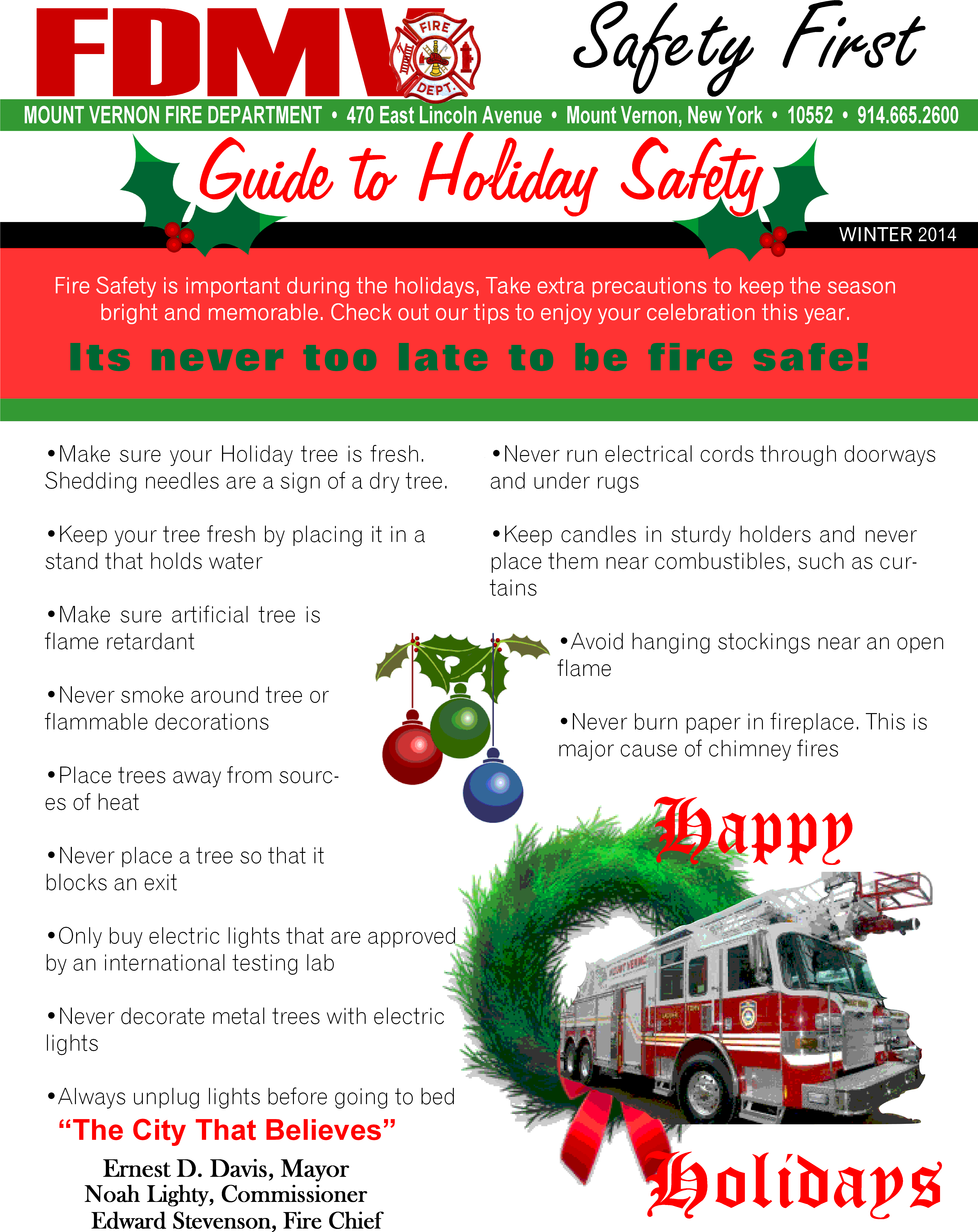 Holiday Fire Safety - Flyer Clipart - Large Size Png Image - PikPng