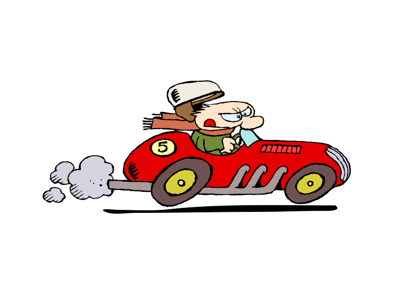 Car Moving Fast Cartoon Clipart - Large Size Png Image - PikPng