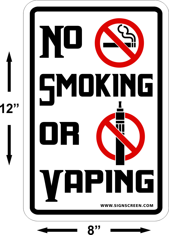 No Smoking Or Vaping Sign 12