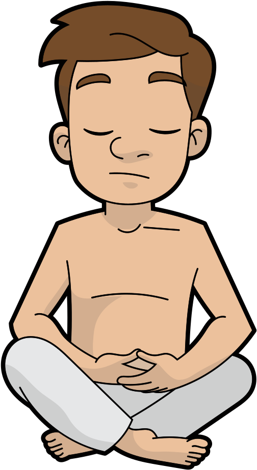 Shirtless Cartoon Meditation Guy - Sitting Clipart - Large Size Png ...