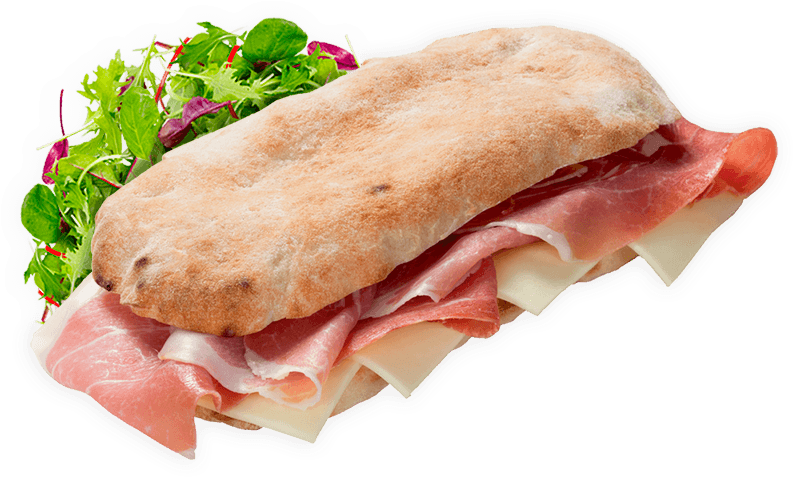 Italsandwich Superciabatta - Baguette Cotto E Formaggio Clipart - Large ...