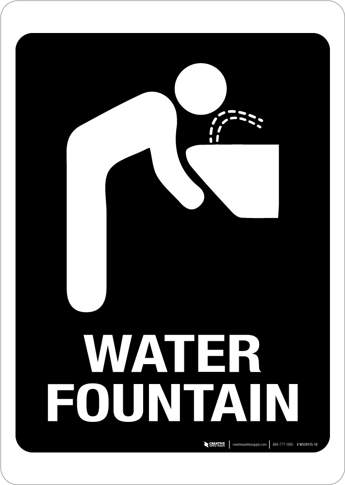 Water Fountain - Wall Sign - Graphic Design Clipart (756x1044), Png Download