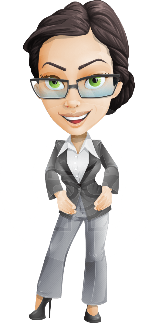 Download Stylish Woman Cartoon - Female Office Worker Clipart - Png