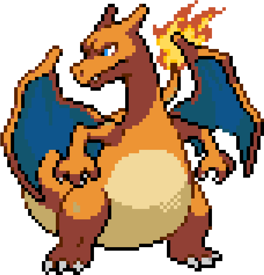 Charizard - Pixel Art Minecraft Charizard Clipart - Large Size Png ...
