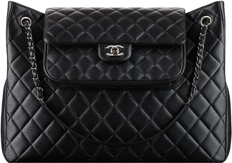 Grained Calfskin Shopping Bag - Chanel Tote With Flap Clipar