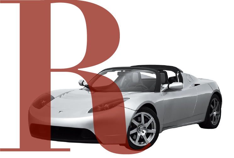 R For The Tesla Roadster - Supercar Clipart (744x504), Png Download