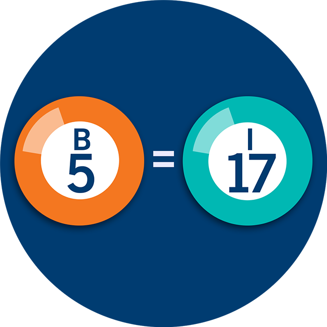 Two Bingo Numbers, B5 And I17, With An Equal Symbol - Circle Clipart ...