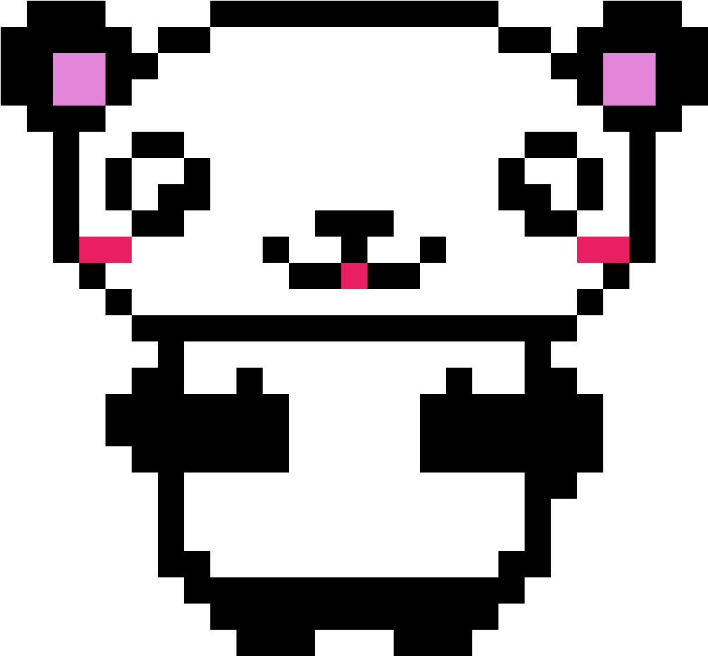 Baby Panda - Yuri On Ice Pixel Art Grid Clipart - Large Size Png Image ...