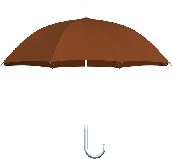 Aluminum Umbrella Brown - Brown Umbrella Clipart (600x553), Png Download