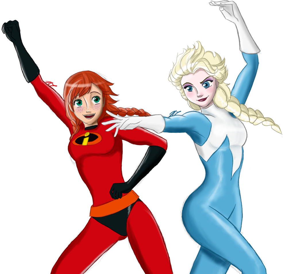 Disney Pixar The Incredibles Anna Frozen Mr Frozone X Mr Incredible Clipart Large Size Png