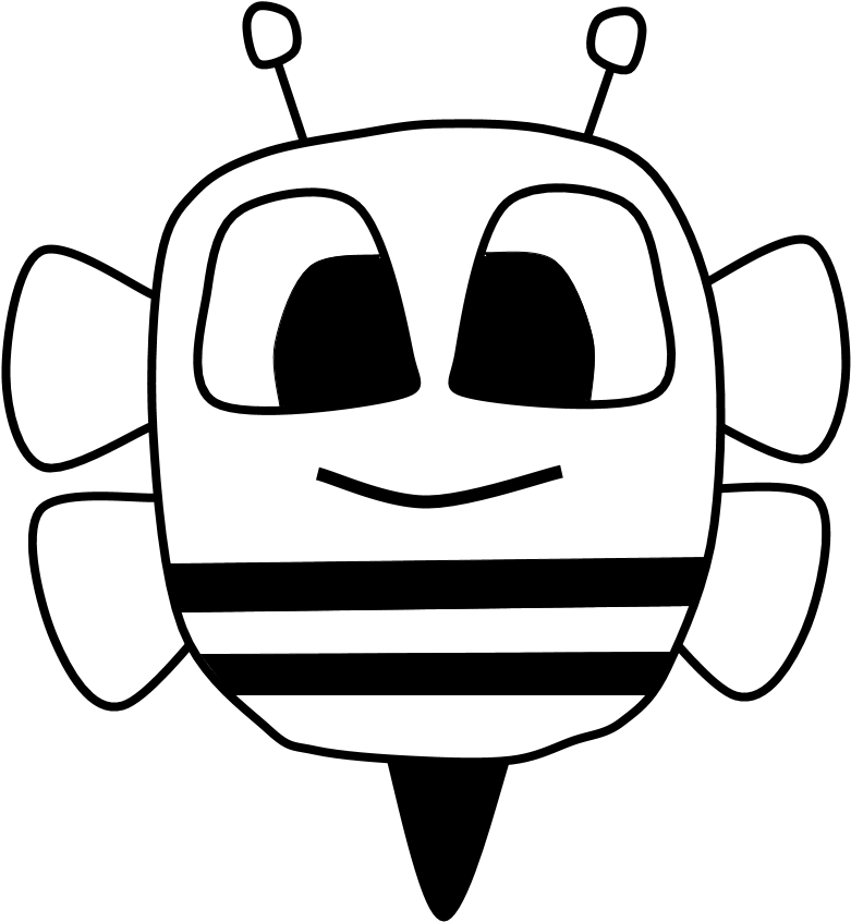 Bee, Big Eyes, Black And White, Cartoon Animal, Png - Cartoon Clipart ...