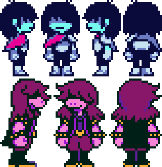 Susie And Kris Sprite-sheet - Susie Deltarune Sprite Sheet Clipart ...