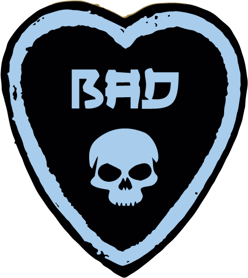 Bad 'skull' Heart Black/aqua [pack-10] Clipart - Large Size Png Image ...