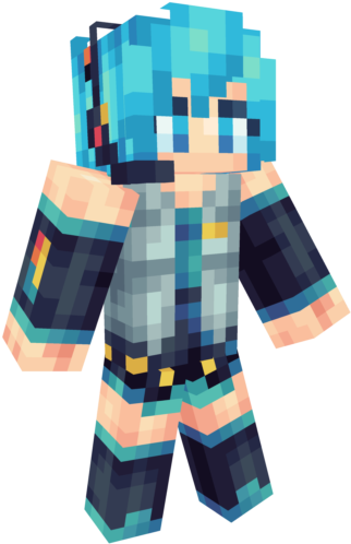 Image - Hatsune Miku En Minecraft Clipart - Large Size Png Image - PikPng