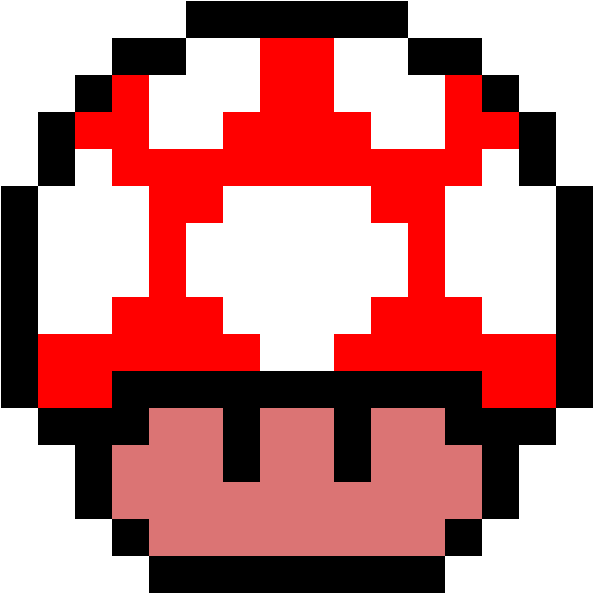 Super Mario Mushroom 8bit Clipart - Large Size Png Image - PikPng