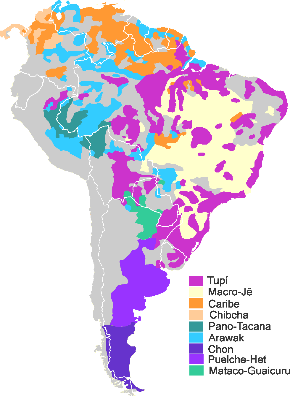 Southamerican Families - South America Native Map Clipart - Large Size ...