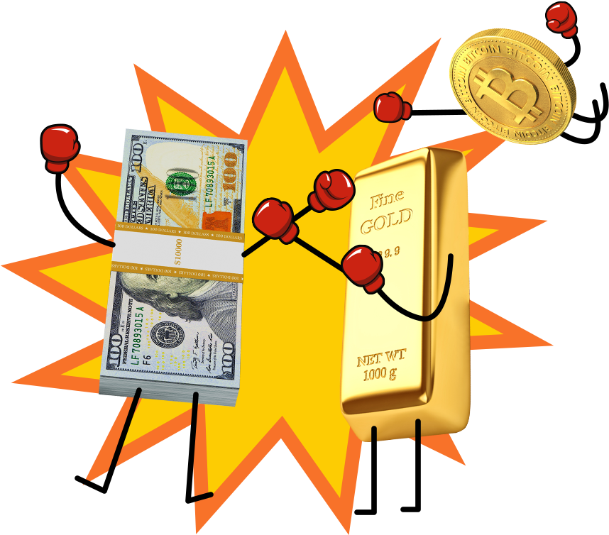 Gold Vs Usd Vs Bitcoin - Currency Clipart (1400x800), Png Download