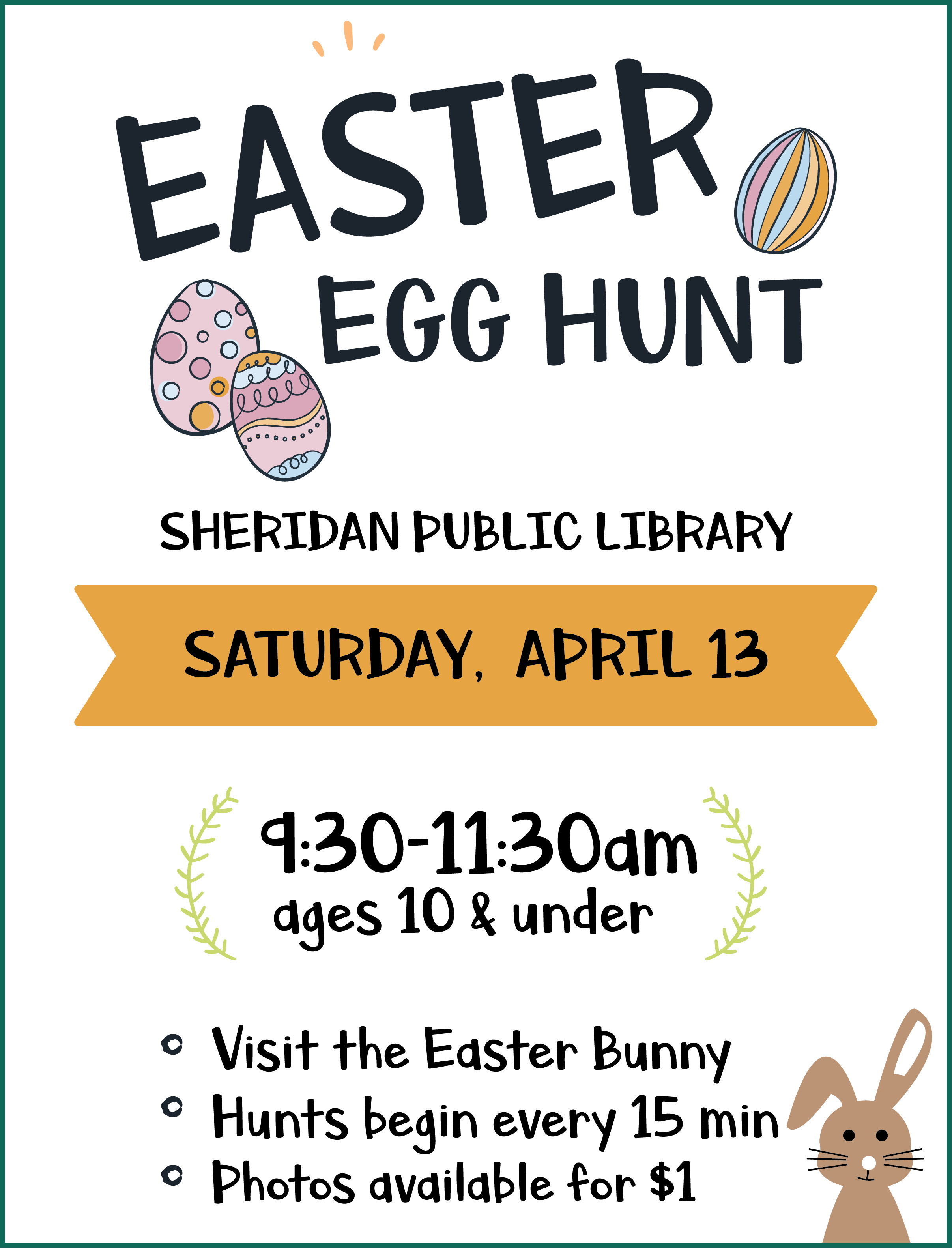 Easter Egg Hunt Bunny Visit - Poster Clipart - Large Size Png Image ...