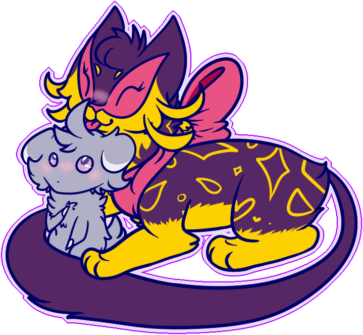 Liepard Being Cuddly With Espurr ” She Appears To Like Clipart (719x663), Png Download
