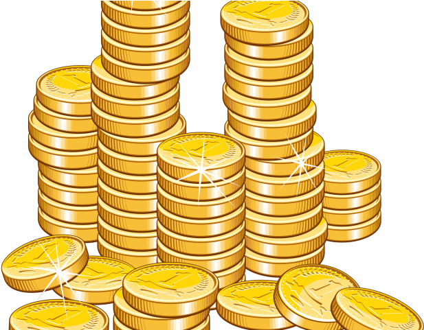 Coin Clipart Raining - Pile Of Coins Clipart - Png Download - Large ...
