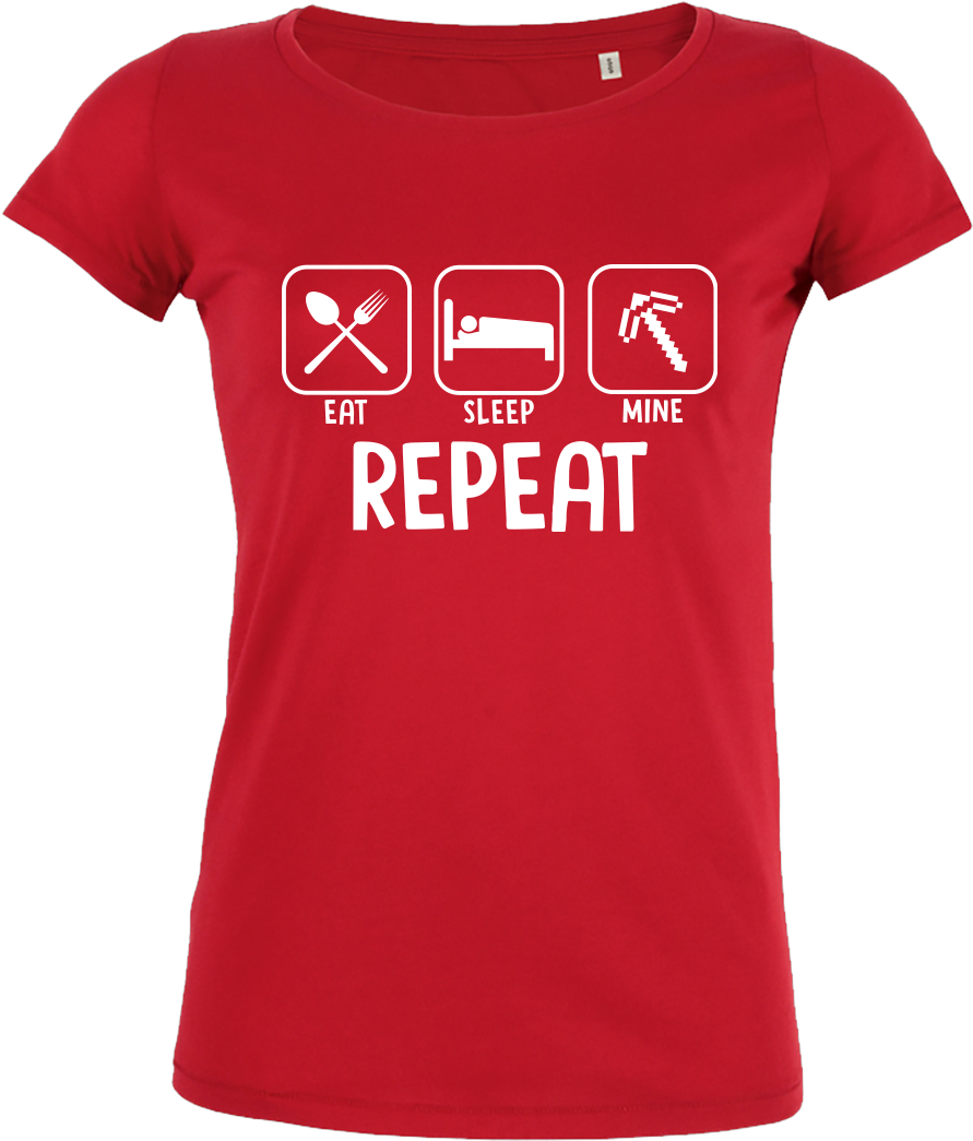 Bjin94 Eat Sleep Mine Repeat T-shirt Stella Loves Red Clipart - Large ...
