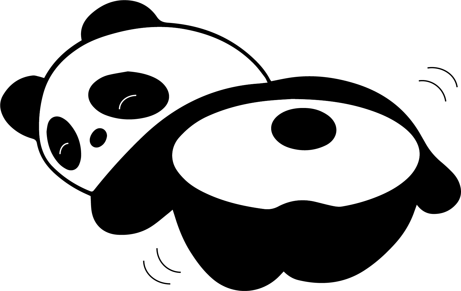 Twerking Panda - Cartoon Clipart (1564x989), Png Download