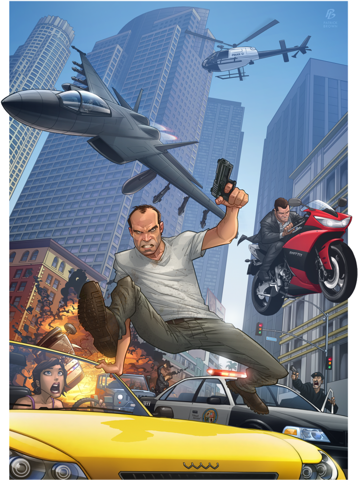 Download First Gta V Artwork From Patrick Brown Clipart Png Download ...