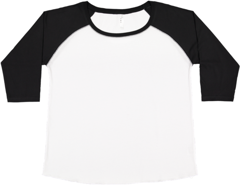 Women's Curvy Fit Jersey Crew Neck Raglan 3 4 Sleeve - Blouse Clipart 