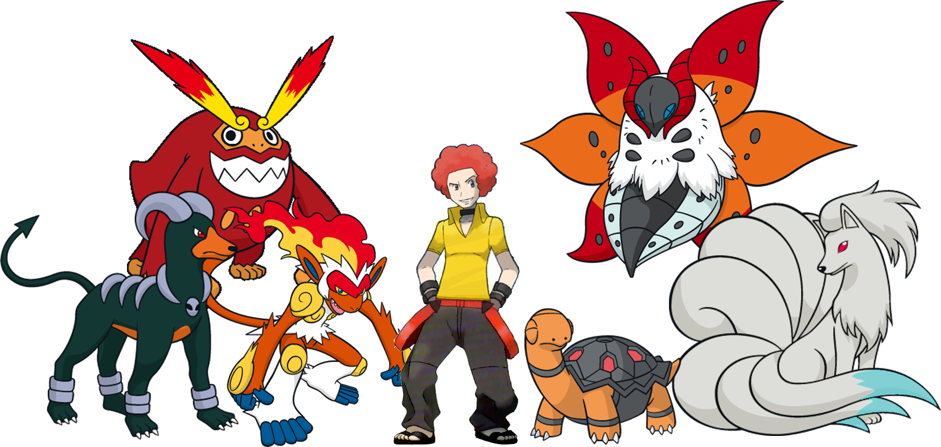 Fire Type Gym Leader Le Infernape Clipart (1875x890), Png Download
