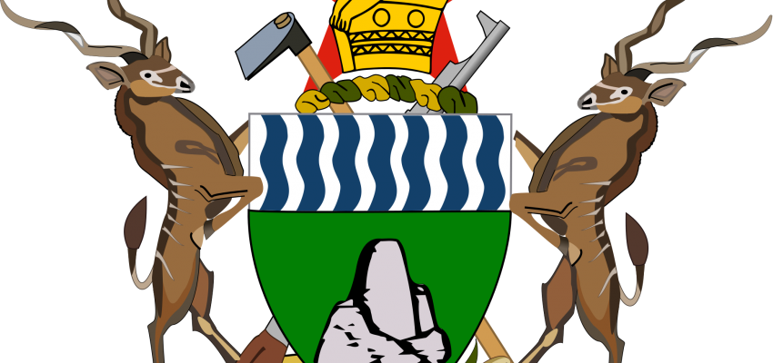 2000px Coat Of Arms Of Zimbabwe - Zim Coat Of Arms Clipart (850x400), Png Download