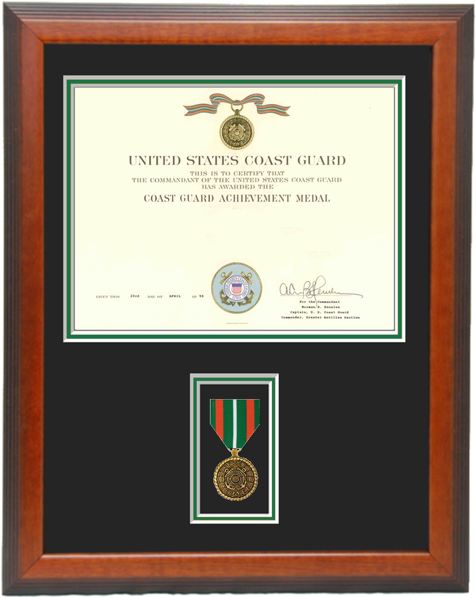 Coast Guard Achievement Certificate Frame - National Defense Service Medal Clipart (1037x1280), Png Download